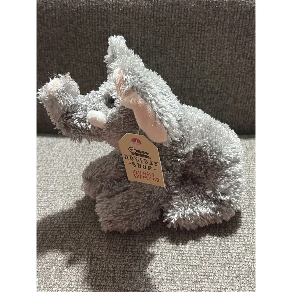 Vtg Old Navy Plush Gray Elephant Beanbag Stuffed Animal NWT NOS